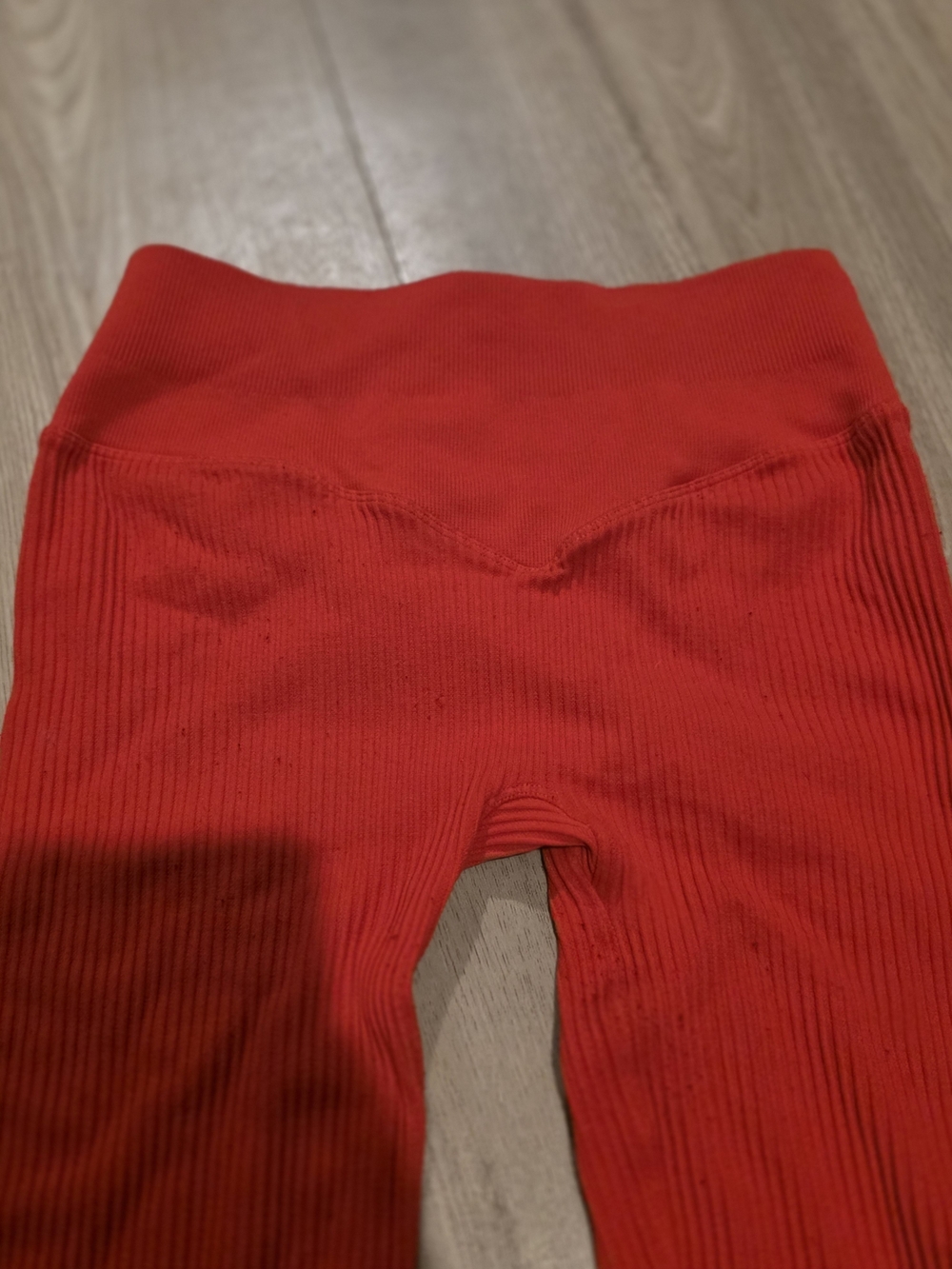 Bombshell Sportswear Red Ribbed Leggings - Picture 4 of 4